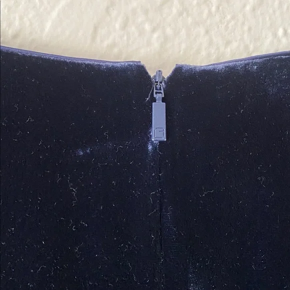 Lafayette 148 New York Blue Velvet Long Sleeve Mini Dress Size M Evening Party - Picture 8 of 10